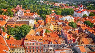 Beautiful view of Vilnius city from above Vilnius University and observation deck view point [upl. by Roybn]