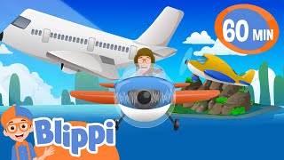 Blippi flies an Airplane Song  1 Hour of BLIPPI  Educational Songs For Kids [upl. by Eveneg]