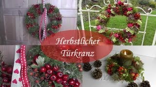 DIY  Herbstdeko I HERBST KRANZ binden  aus Moos Hagebutten Beeren Blüten  DekoideenReich [upl. by Haonam]