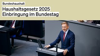 Bundeshaushalt 2025 – Einbringungsrede von Christian Lindner [upl. by Licko87]