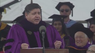 Pritzker shares sitcom quotes during Northwestern commencement speech [upl. by Oigimer]