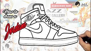 How to draw an Air Jordan Shoe [upl. by Ariahaj910]