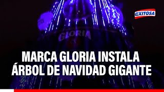 🔴🔵San Miguel Marca Gloria instala árbol de navidad gigante en el Parque de las Leyendas [upl. by Issor]