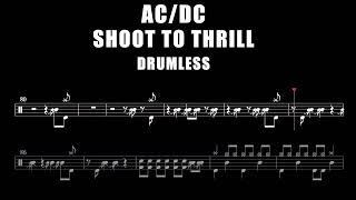 ACDC  Shoot To Thrill  Drumless with scrolling drum score [upl. by Camilla58]