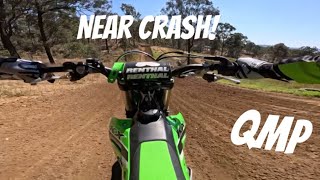 2023 Kx250 shredding at QMP  MX2 track near crash [upl. by Malvin]