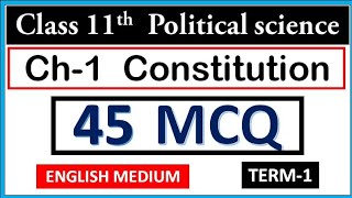 class 11 political science chapter 1 mcq  constituton mcq  term 1  cbse  2023 [upl. by Franckot844]