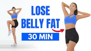 Get rid of BELLY FAT in 1 Week 🔥 30 Min Standing Workout  No Jumping No Squat No Lunge [upl. by Noryd862]