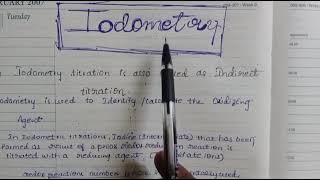 IODOMETRIC TITRATION in pharmaceutical analysis1in Telugu in detail for first year first semester [upl. by Elehcar205]