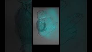 Speed drawing Satoru Gojo with glow effect Watch till the end JJK Gojo AnimeArt GlowUp SpeedArt [upl. by Myers]