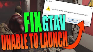 FIX GTA V Unable To Launch Game Error Message On PC [upl. by Blunt]