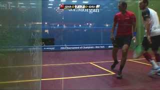 Squash JPMorgan ToC 2014  PSA Final Roundup  Gregory Gaultier v Amr Shabana [upl. by Greff32]