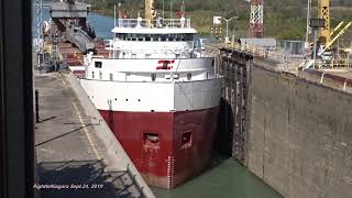 Ship FRONTENAC Raised at Lock 3 Welland Canal 2019 [upl. by Iroc]