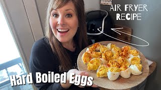 SUPER EASY HardBoiled Egg Recipe in the Air Fryer  Deviled Eggs [upl. by Llemor]