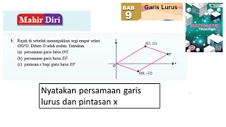 KSSM Matematik Tingkatan 3 Bab 9 garis lurus selari mahir diri bab 9 no3 n buku teks cabaran dinamis [upl. by Eudoxia]