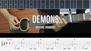 Demons  Imagine Dragons  EASY Guitar Tutorial  Guitar Lessons TAB [upl. by Seena]