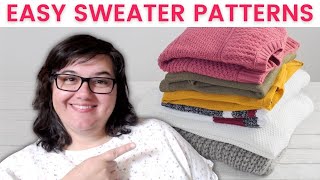 Sweater Knitting for Beginners 6 EASY Sweater Patterns [upl. by Armahs]