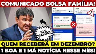 ⚠️SAIU 1 BOA e 1 MÁ NOTÍCIA para quem é do BOLSA FAMÍLIA ANTECIPAÇÃO e novos BLOQUEIOS em DEZEMBRO [upl. by Harv]