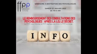 Le remboursement des consultations des psychologues  Après la loi le décret [upl. by Zerelda]