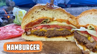 KAMPTA HAMBURGER TARİFİ 🏕️ NASIL YAPILIR 👍 EASY CAMP MEALS RECIPE ▶️ ÇADIR KAMPI shorts [upl. by Ytirahs]