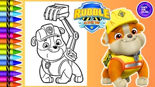 Coloring Rubble  Rubble amp Crew and Paw Patrol Coloring Book Page  Crayola Crayons [upl. by Maier]