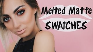 Too Faced Melted Matte Swatches  Brittany Balyn [upl. by Olrac]