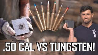 STRONGEST 50 Cal Rounds vs Tungsten Cube ft HoustonJones [upl. by Nosle308]