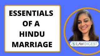 Hindu Marriage  Essentials  Hindu Marriage Act [upl. by Nalad]