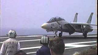 F14 landing on the USS Theodore Roosevelt CVN71 Airshow  part 1 [upl. by Eiramasil996]