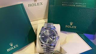 Rolex Datejust Wimbledon Dial 126300 Unboxing and Review [upl. by Osnola]