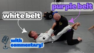 narrated bjj white belt rolls with purple belt [upl. by Yoong382]