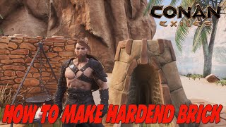 Conan Exiles  The Easiest Way to Craft Hardened Brick [upl. by Nanerb938]