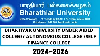 Bharathiar University under aidedselffinance meritManagement autonomous aided autonomous college [upl. by Donielle655]