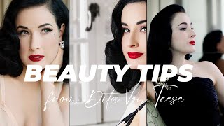 Dita Von Teese  HER BEAUTY TIPS  High Value Woman [upl. by Adlemi170]