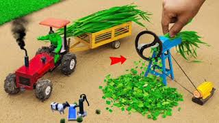 dhuk dhukata tractor  ghas cutting machine and motor with cow [upl. by Molini]