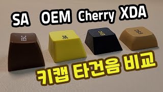 SA OEM Cherry XDA 4종 키캡 프로파일 타건음 비교  유순이의 실험실  귀를 쫑끗하세요 [upl. by Kciredes]