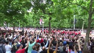 Trooping The Colour 2022 Band of the Scots Guards marching down the Mall to Horse Guards Parade [upl. by Sethi]