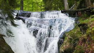 Wodospad Szklarki w Piechowicach potok Szklarka rzeka Kamienna Karkonoski Park Narodowy 4K [upl. by Loggins]