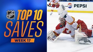 Top 10 Saves from Week 17  202324 NHL Season [upl. by Bates]