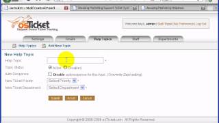 5 How to create Help Topics Staff Departments in osTicket [upl. by Anauqed264]