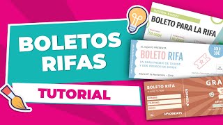 Cómo hacer BOLETOS para una rifa con plantillas gratis diseños rifas [upl. by Aruol]