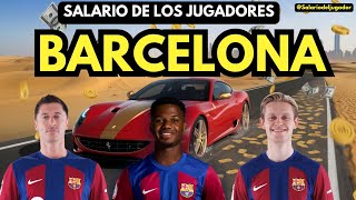 ¿CUÁNTO GANAN SALARIO DE LOS JUGADORES DE BARCELONA 2024 [upl. by Rosecan]