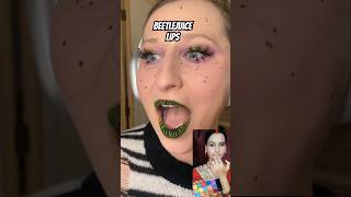 Beetle juice lips 😱 beetlejuice halloween funny trending mackuphack lipstick ytshorts hack [upl. by Shivers]