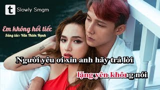 Karaoke  Beat PlayBack Em không Hối Tiếc  Hương Giang Idol [upl. by Krik]