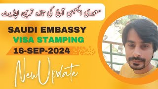 Saudi Embassy Visa Stamping New Update 16Sep2024 [upl. by Ielak722]