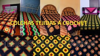 Colchas tejidas a crochet ganchillo o gancho  TEJIDOS OLGA HUAMAN [upl. by Nial]