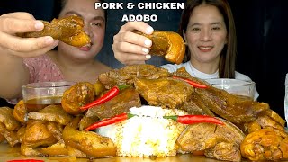 ADOBONG BABOY AT MANOK FILIPINO ADOBO MUKBANG  MUKBANG PHILIPPINES  FILIPINO FOOD [upl. by Odnarb866]