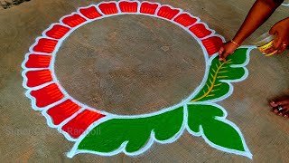 Pongal pot rangoli🌹Sankranthi muggulu🌹bhogi kundala muggulu🌹pongal paanai kolam🌹Super colour rangoli [upl. by Stiegler413]