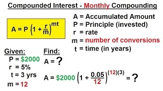 Business Math  Finance Math 4 of 30 Compound Interest  Monthly Compounding [upl. by Lahcsap]