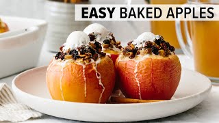 BAKED APPLES  easy baked apples with cinnamon oat filling [upl. by Eyr569]