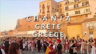 CHANIA Crete Greece 9th July 2024 Walking Tour [upl. by Anyaled]